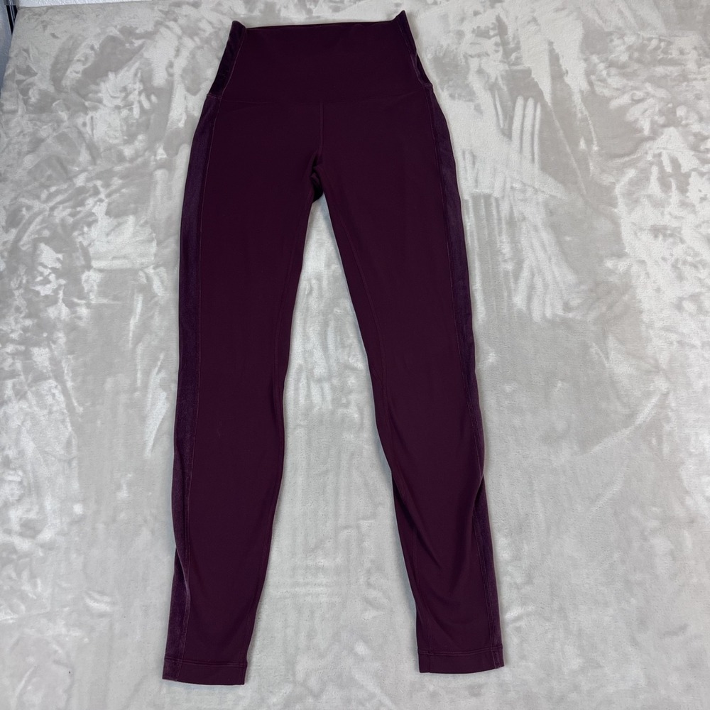 Lululemon Align Super High Rise Pant Leggings Womens 6‎ Red Velvet Stripe Yoga